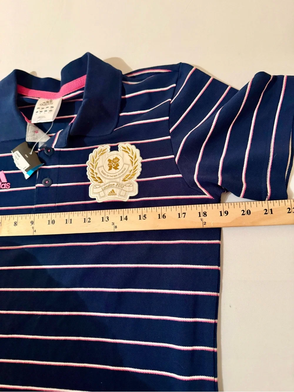 Adidas Pique Polo Soccer Shirt 2012 Olympic Games London Blue Stripe XS NEW
